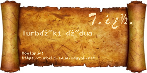 Turbéki Édua névjegykártya